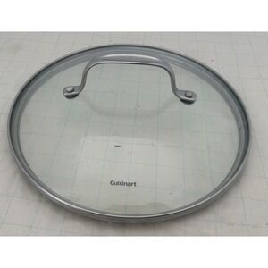 Cuisinart Glass Replacement Lid For Pot Pan 10" Silver Metal Handle